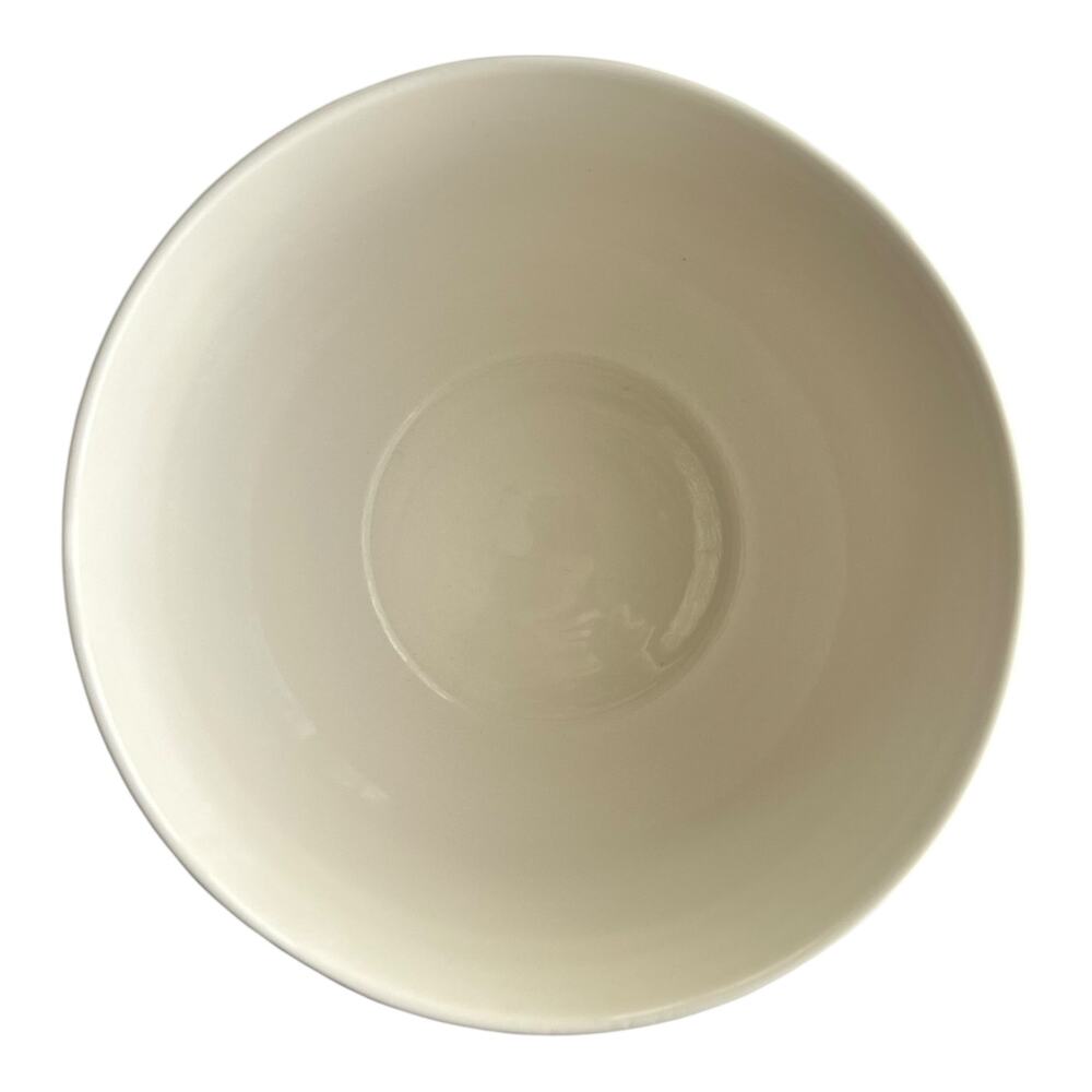 Crate & Barrel Large Ceramic Mixing Bowl Green White 9.25” D - Picture 2 of 3
